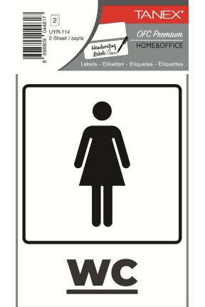 Tanex Uyr-114 Bayan Wc Uyarı Etiketi 2 Li Paket