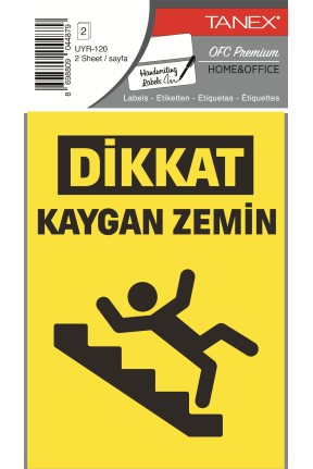 Tanex Uyr-120 Kaygan Zemin Uyarı Etiketi 2 Li Paket