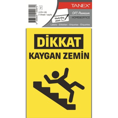 Tanex Uyr-120 Kaygan Zemin Uyarı Etiketi 2 Li Paket