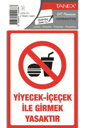 Tanex Uyr-121 Yiyecek İkaz Etiketi 2 Li Paket