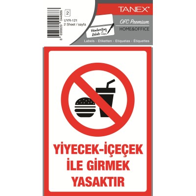 Tanex Uyr-121 Yiyecek İkaz Etiketi 2 Li Paket