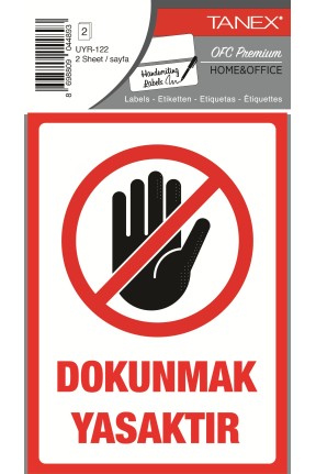 Tanex Uyr-122 Dokunmak Yasaktır Uyarı Etiketi 2 Li Paket