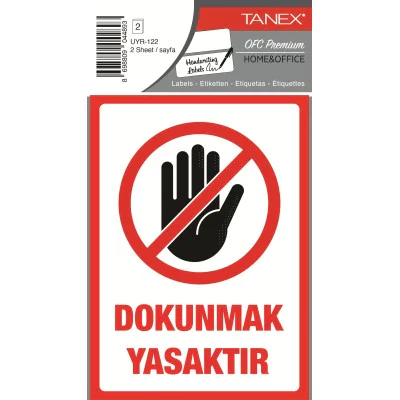 Tanex Uyr-122 Dokunmak Yasaktır Uyarı Etiketi 2 Li Paket Tanex Uyr-122 Dokunmak Yasaktır Uyarı Etiketi 2 Li Paket