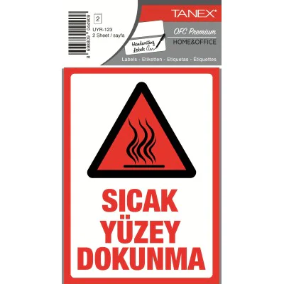 Tanex Uyr-123 Sicak Yüzey Uyarı Etiketi 2 Li Paket Tanex Uyr-123 Sicak Yüzey Uyarı Etiketi 2 Li Paket