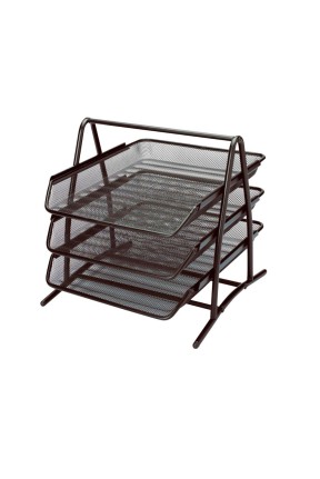 Temat Evrak Rafı 3 Lü Siyah