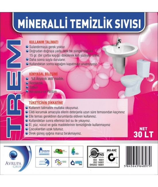 TREM Mineralli Temizlik Sıvısı 10 Litre