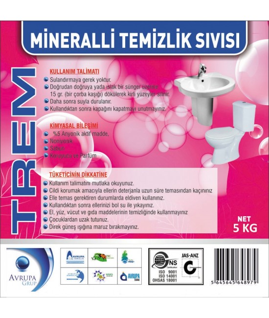 TREM Mineralli Temizlik Sıvısı 5 Litre