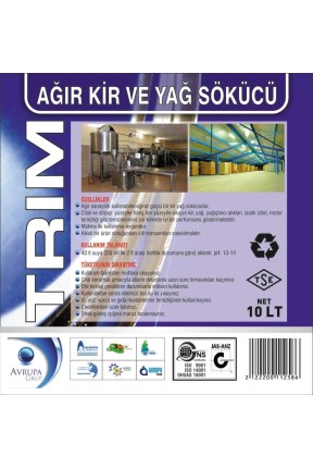 TRIM Ağır Kir ve Yağ Sökücü Kimyasal 10 Litre