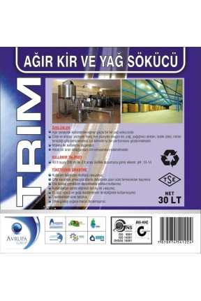 TRIM Ağır Kir ve Yağ Sökücü Kimyasal 30 Litre