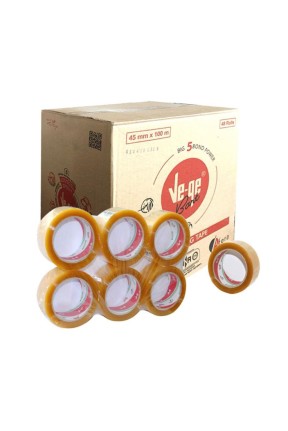 Vege Koli Bandı 45 x 100 mm Şeffaf 48 Li Paket (Bufalo)