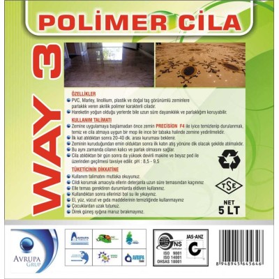 WAY 3 Yüksek Parlaklık Sağlayan Akrilik Cila 5 Litre WAY 3 Yüksek Parlaklık Sağlayan Akrilik Cila 5 Litre