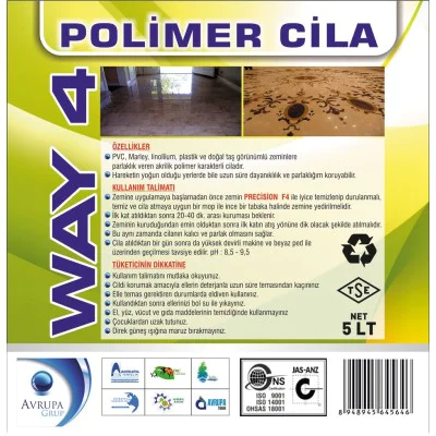 WAY 4 Yüksek Parlaklık Sağlayan Akrilik Cila 5 Litre WAY 4 Yüksek Parlaklık Sağlayan Akrilik Cila 5 Litre